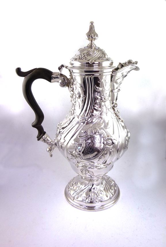 Large George III silver baluster chocolate pot | MasterArt